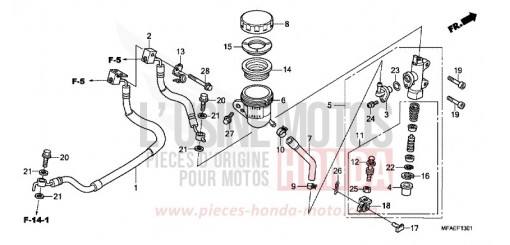 REAR BRAKE MASTERCYLINDER (CBF1000A/T/S) CBF1000AA de 2010